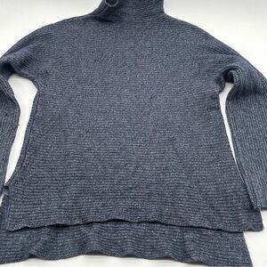 BARTOLINI womens Large wool / cashmere SWEATER Funnel mock Turtleneck ITALY Gray